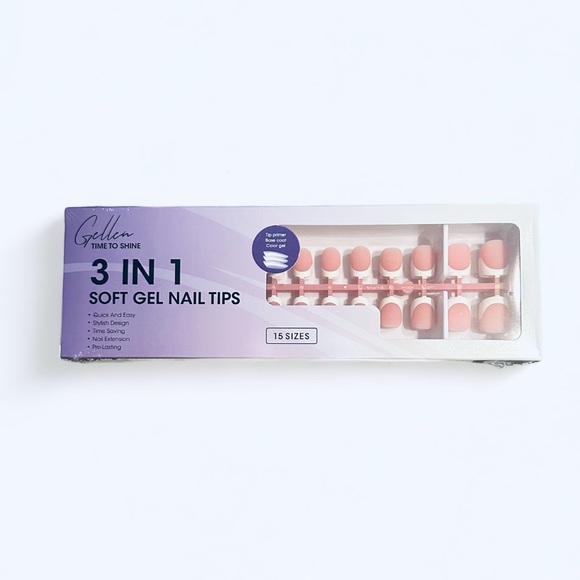 150 Pink French Soft Gel Nail Tips, Short Square, 3 in 1, Tips for Nails Art - Picture 11 of 12